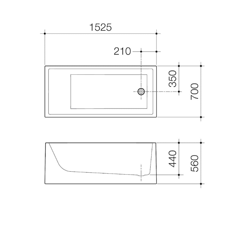 Caroma Liano 1525 Freestanding Bath - Specification