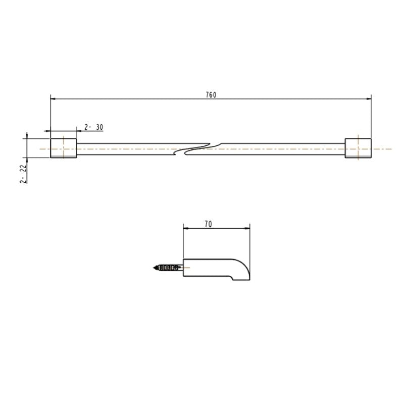 The Gareth Ashton Park Avenue Adjustable Single Towel Rail - GunMetal Spec
