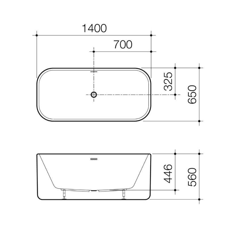 Caroma Luna Freestanding Bath - Specification