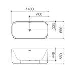 Caroma Luna Freestanding Bath - Specification