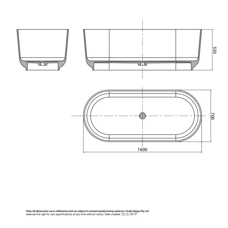 Studio Bagno Lust Freestanding Bath - Ash Grey