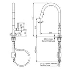 Greens Luxe Pull Down Sink Mixer - Specification