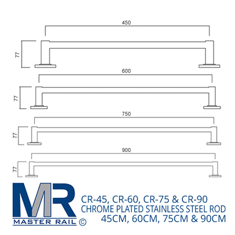 Master Rail Chrome Rod - 750mm - CR-75