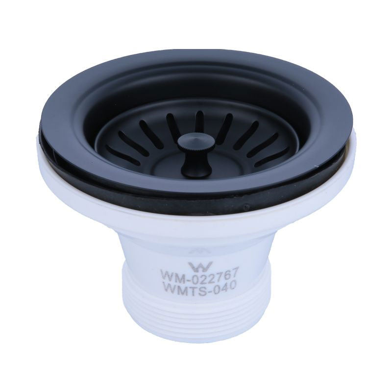 Turner Hastings 90 x 50mm Matte Black Basket Waste & Long Thread 