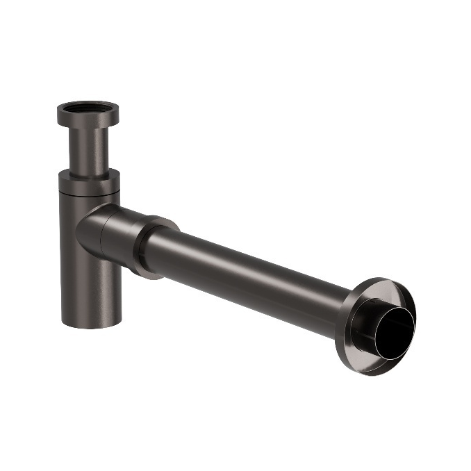Linsol EzyFlow 32mm Brass Round Bottle Trap - Matte Black