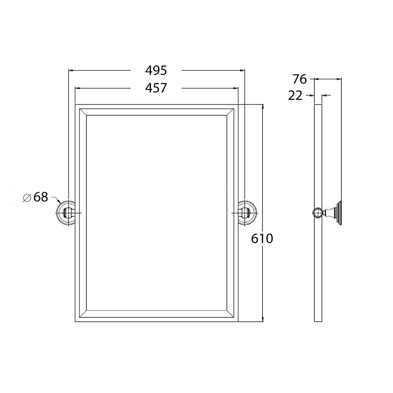 Turner Hastings Mayer Pivot Rectangle Mirror