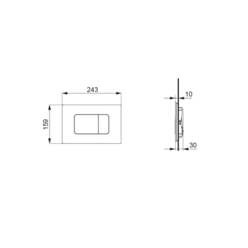 TOTO Flush Panel ABS - Matt Silver Specification