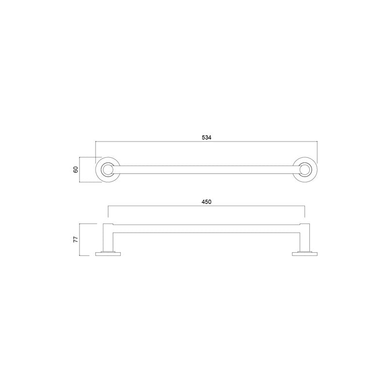Master Rail Chrome Rod 450mm Matt Black specifications