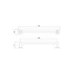 Master Rail Chrome Rod 450mm Matt Black specifications