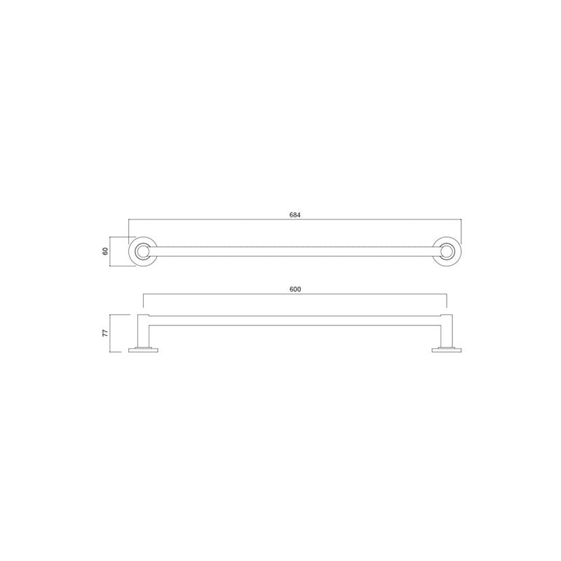 Master Rail Chrome Rod 600mm Matt Black specifications