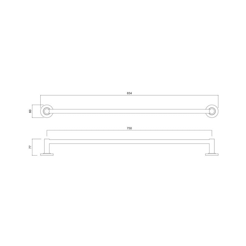Master Rail Chrome Rod 750mm Matt Black specifications