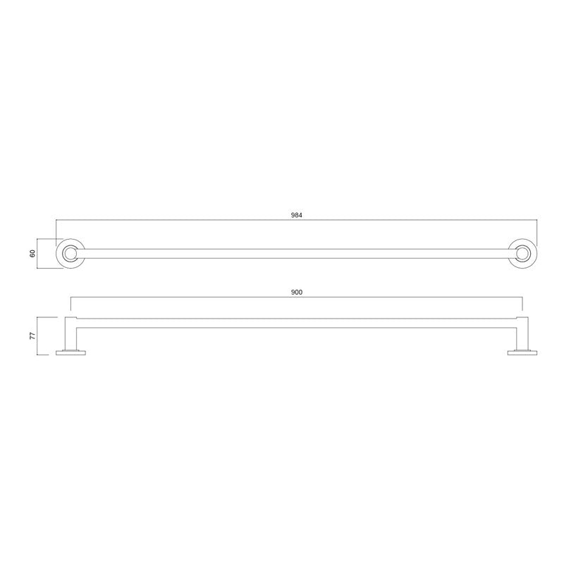 Master Rail Matt black Rod 900mm specifications