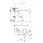 Caroma Cirrus 200mm Wall Basin Mixer Chrome specifications
