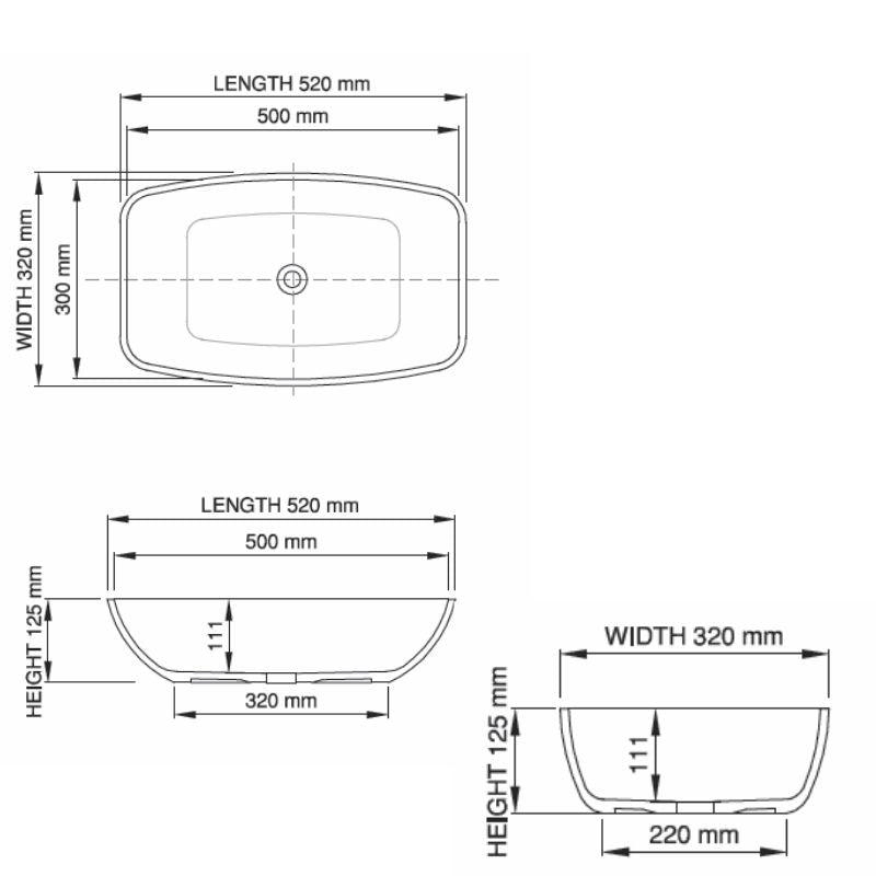 Dado Sirene Above Counter Morgane Basin Specification