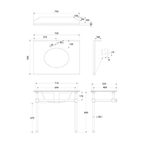 Turner Hastings Mayer Washstand 75x55 with Carrara Marble Top