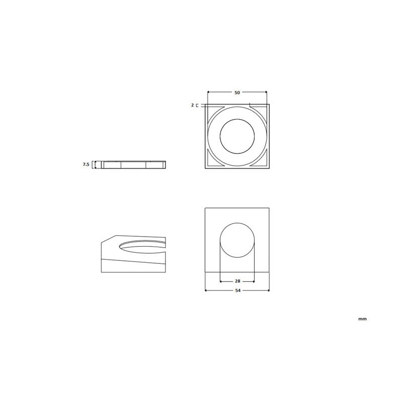 Master Rail Mini Square Cover Plate Chrome (Pair) specifications 