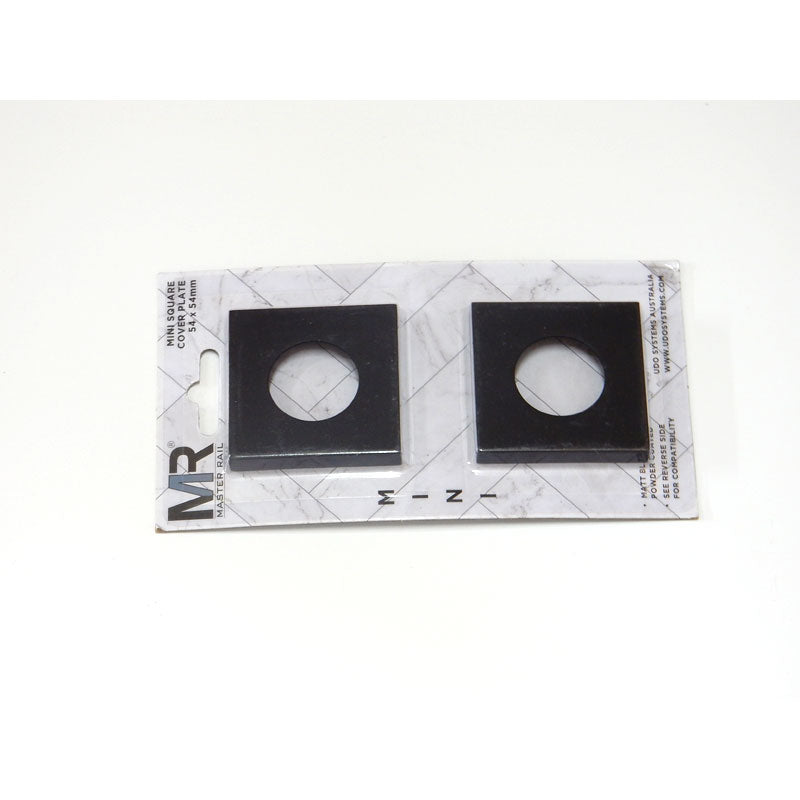Master Rail Mini Square Cover Plate Matt Black (Pair) - MSCP-MB