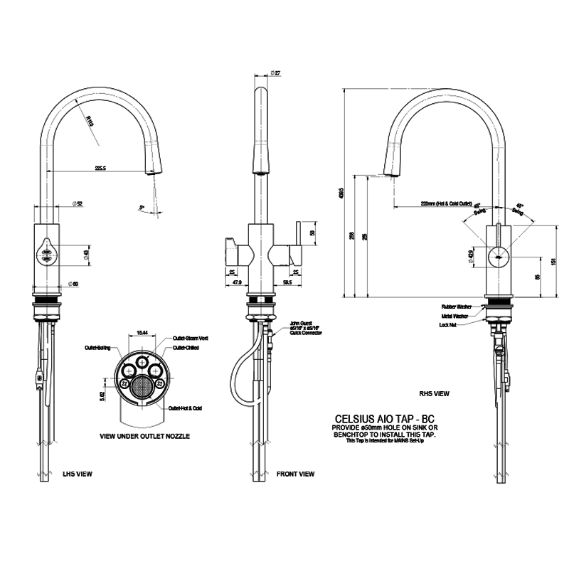 Zip Hydrotap Celsius ARC All-In-One Boiling, Chilled MT2792