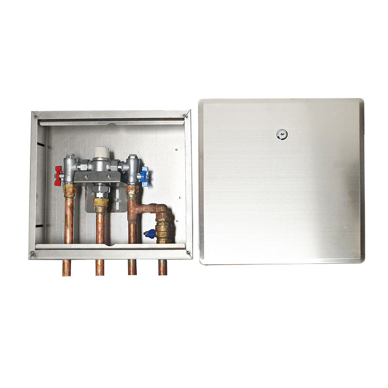 Gentec Thermostatic Mixing Valve 4 Hole Stainless Steel Box Enclosure - Health Approved