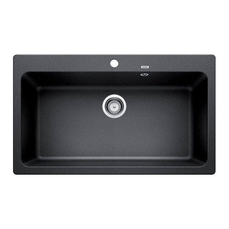 Blanco Anthracite Single Extra Large Bowl Inset with Overflow and Tap Ledge