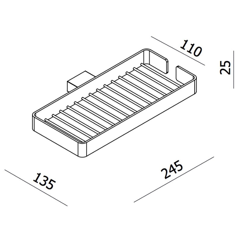 Parisi L'Hotel 250mm Soap Shelf - Specification