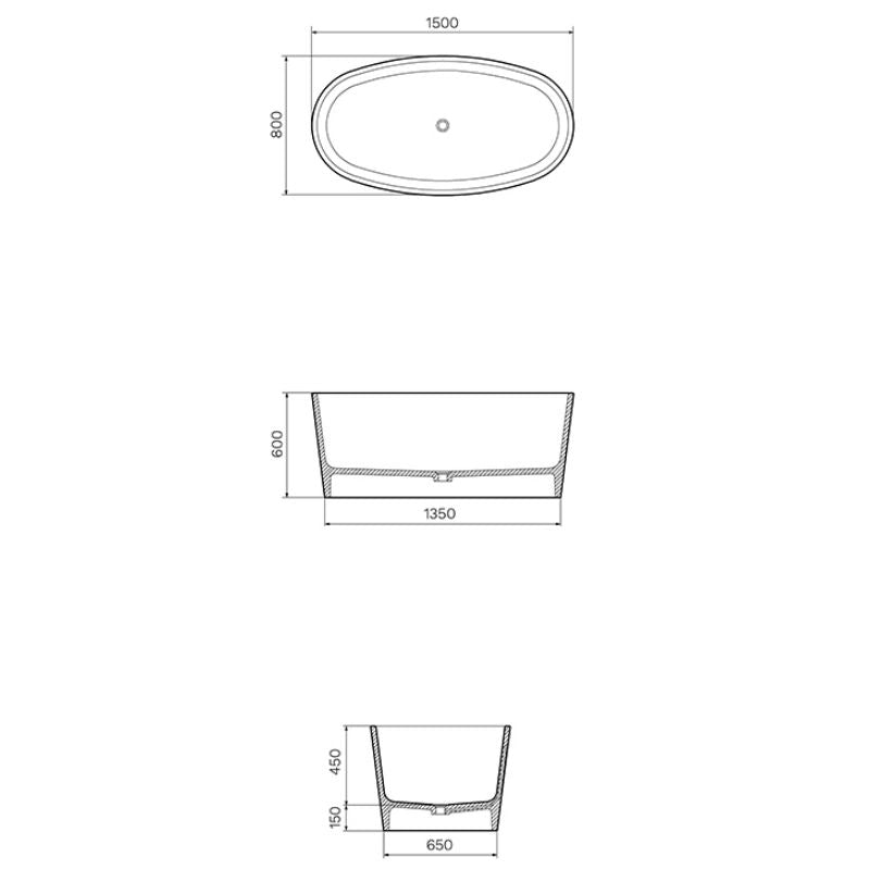 The Neo 1500 Freestanding bath Specifications