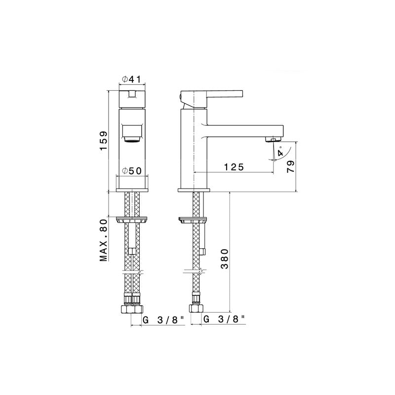 Newform Ergo Basin Mixer Black Spec