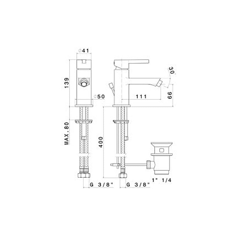 Newform Ergo Bidet Mixer Spec