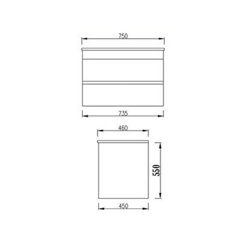 Noah Deluxe 750 Wall Hung Vanity Specification