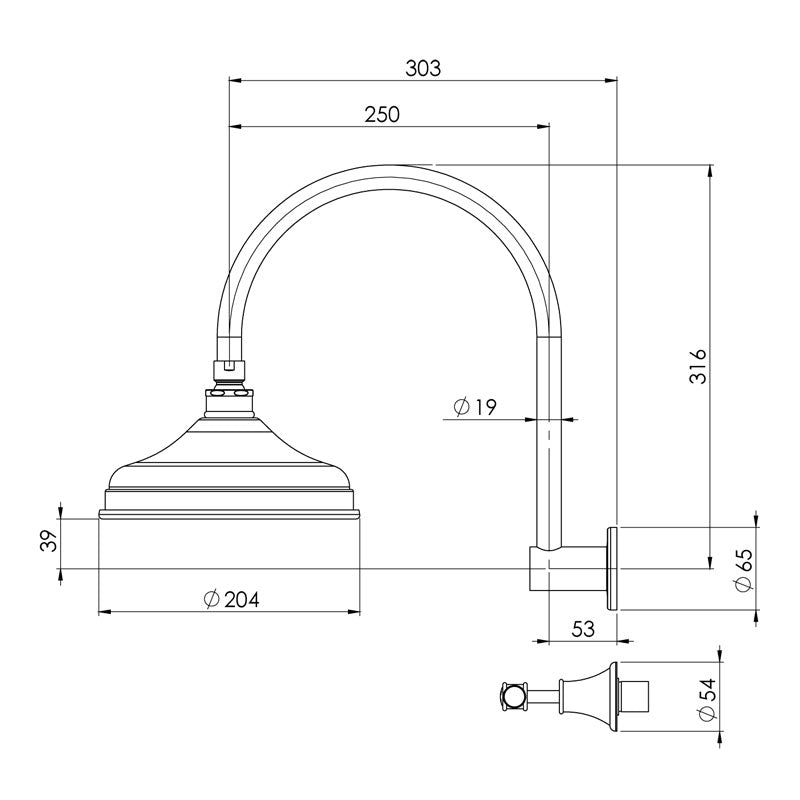 Phoenix Nostalgia Lever Shower Set Specification