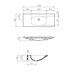 Parisi Nudaflat 120 Ceramic Wall Basin Gloss White Specification