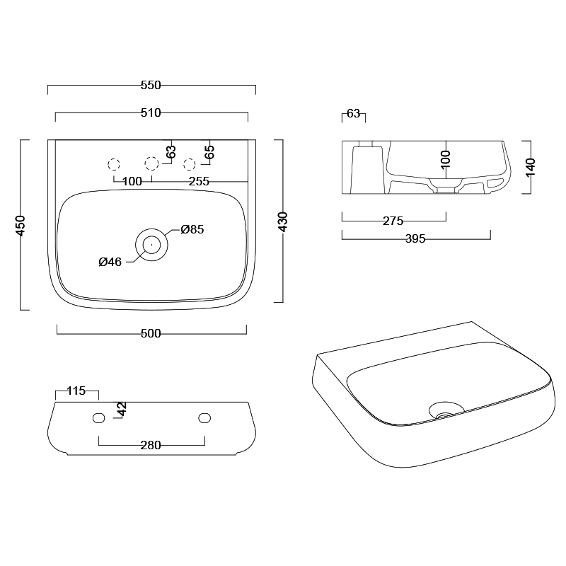 Studio Bagno Nur 55 Bench/Wall Basin