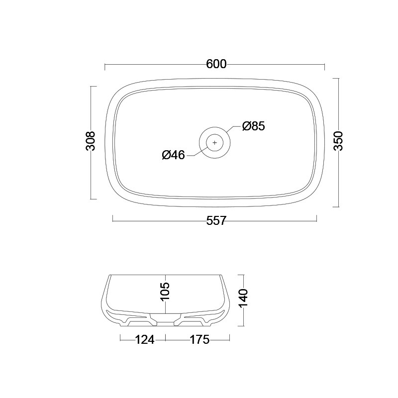 Studio Bagno Nur 60 Bench Basin