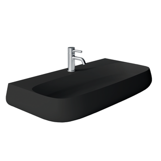Studio Bagno Nur 90 Bench-Wall Basin - No Tap Hole - Matte Black - NUR90/0/MB