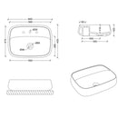 Studio Bagno Nur 60X Above Counter Basin - Gloss White | Specifications