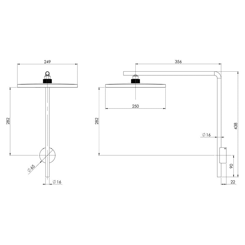 Phoenix Tapware NX IKO with Hydrosense® SHower Arm & Rose - Chrome