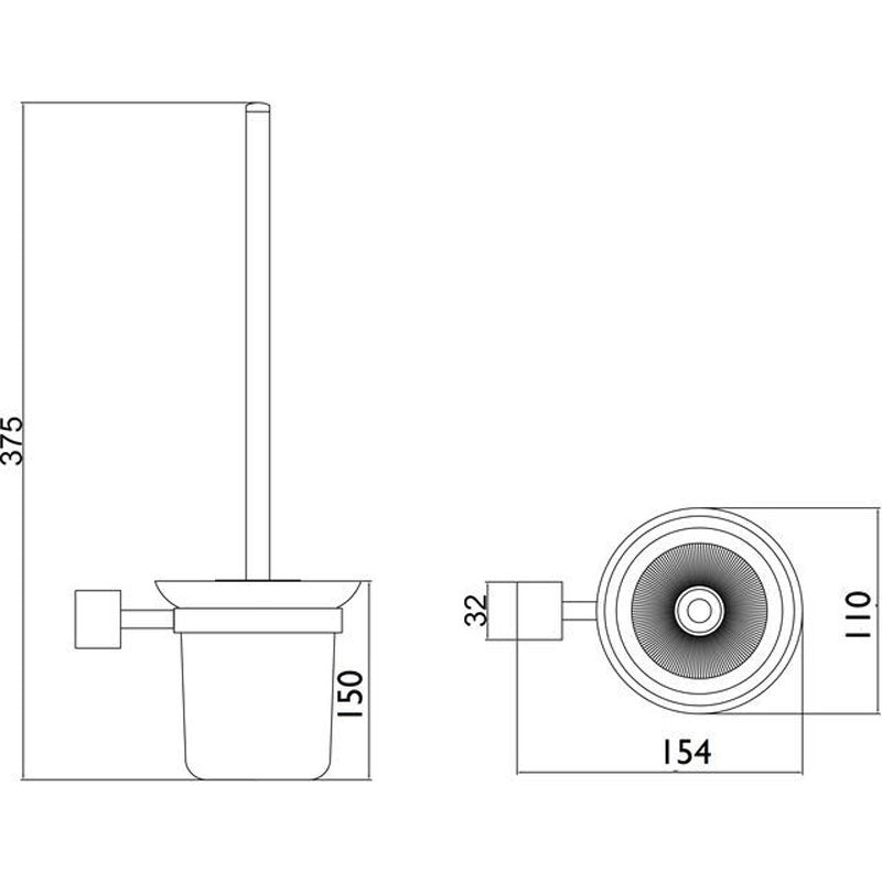 PLD Oasis Toilet Brush & Holder Satin Nickel specifications