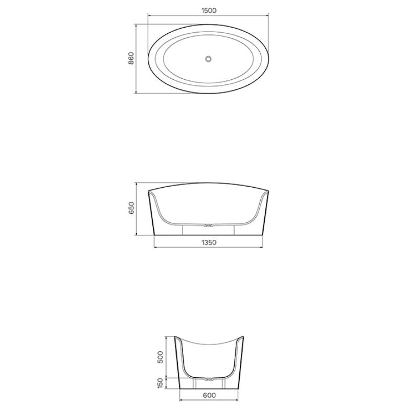  Onda 1500 Freestanding Bath Spec
