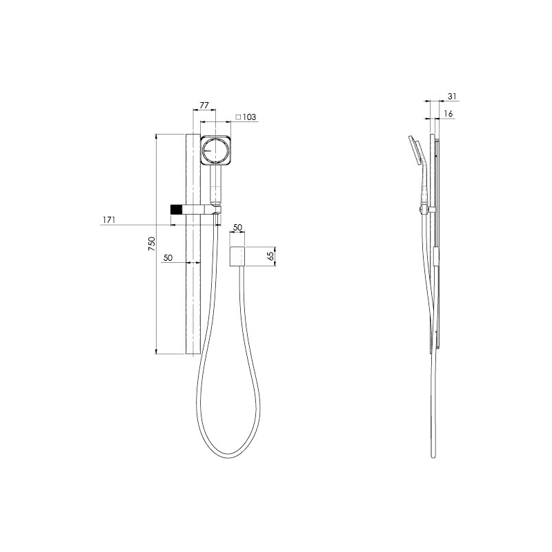 Phoenix NX ORLI with Hydrosense® Rail Shower - Chrome