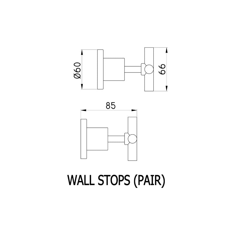 Elson Regatta Wall Stop Chrome Pair | Specifications