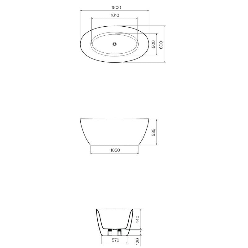 Parisi Ovale 1500 Lucite Acrylic Freestanding Bath