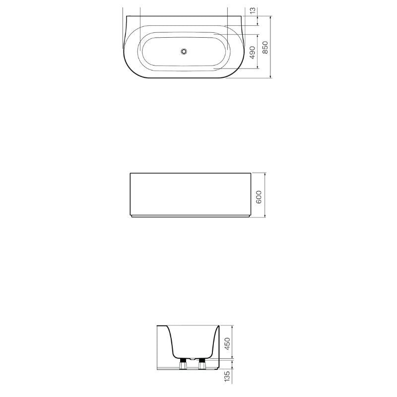 Parisi Ovation 1650 Lucite Acrylic Freestanding Bath Spec