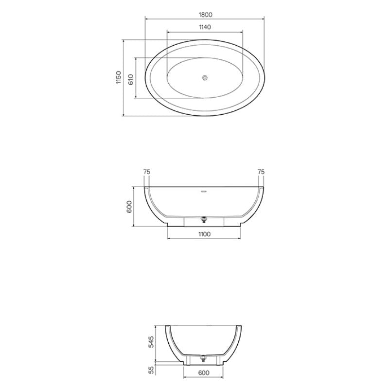 Ovo Freestanding Bath Spec