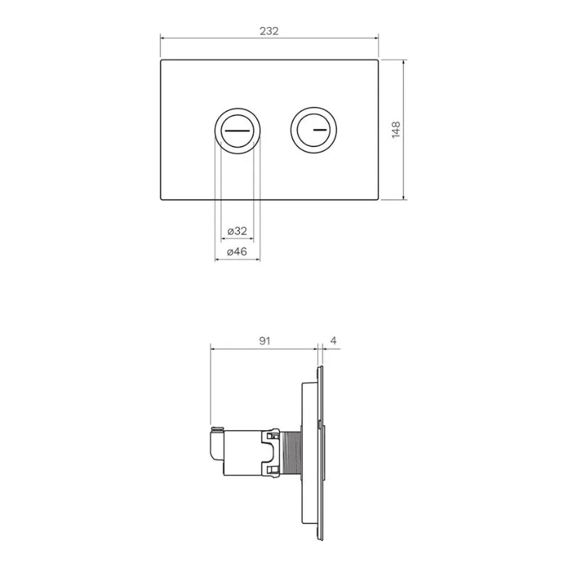 Parisi Pneumatic Twin Button Set - Specification