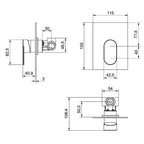 Paco Jaanson Love Me Wall Mixer Tech Drawing