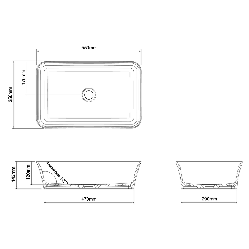 Gareth Ashton Palmero Clearstone Basin with Plug & Waste