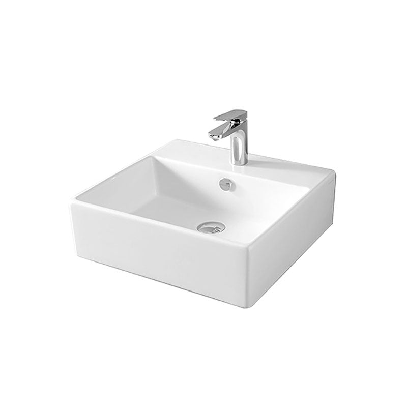Parisi Quadro 50 Bench Basin - 3 Tap Holes - Gloss White