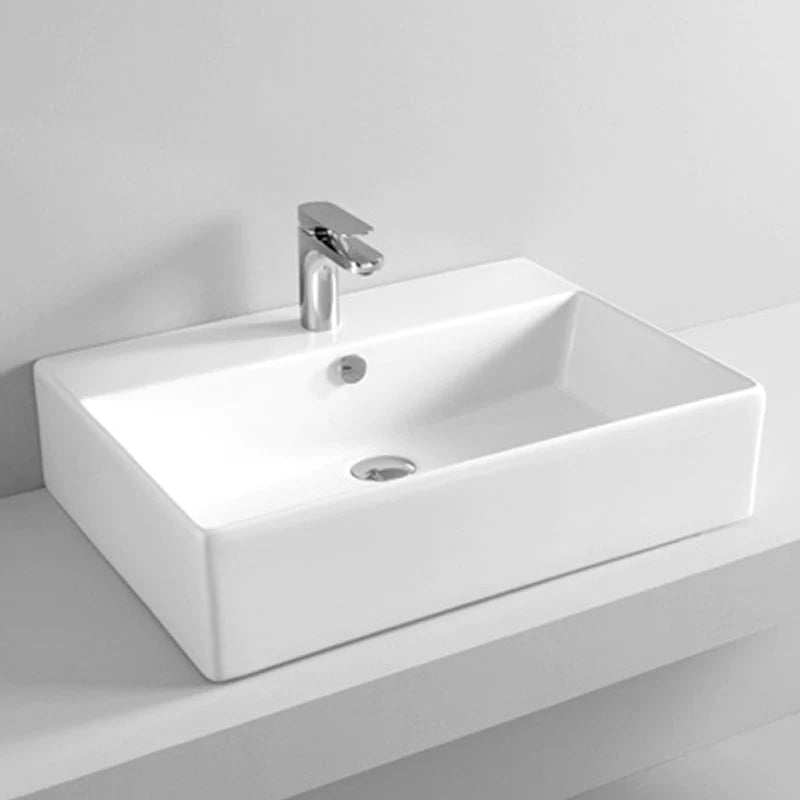 Parisi Quadro 65 Bench Basin - 3 Tap Holes - Gloss White - AC6003/A