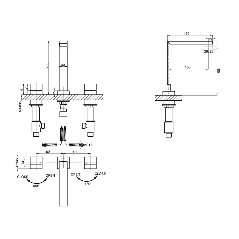 Parisi Cube Basin/Bath Set Spec