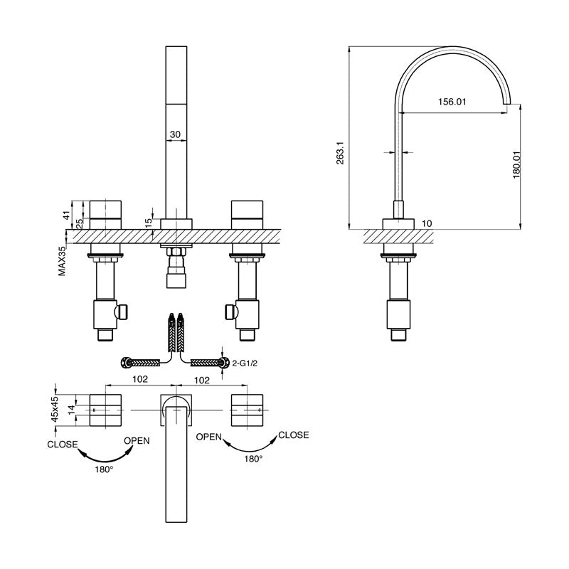 Parisi Cube Basin/Bath Set Spec